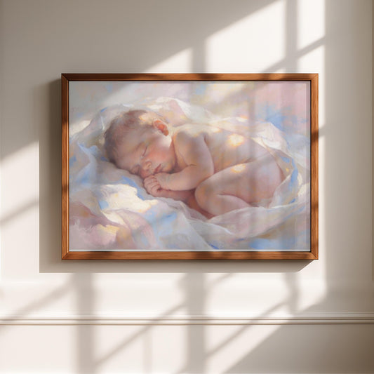 Baby Portrait Painting | Nursery Wall Art Print