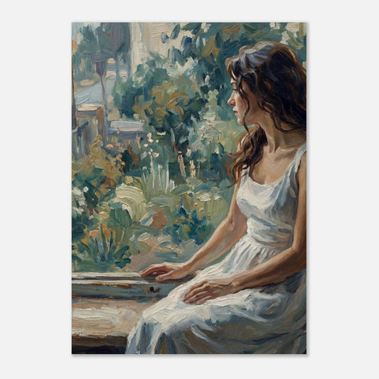 Impressionist Woman by Window Portrait Painting