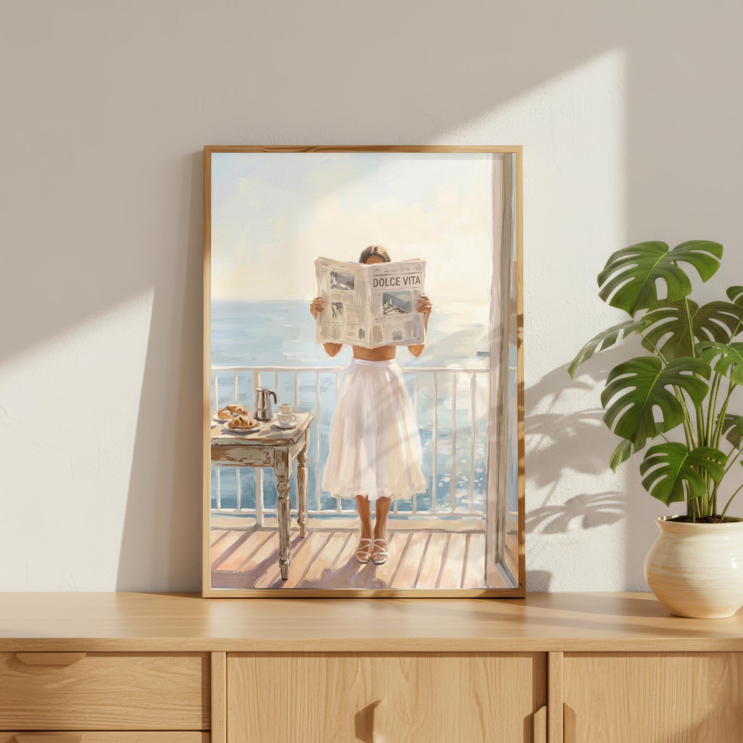 Italian Summer Art Print | La Dolce Vita Newspaper Girl