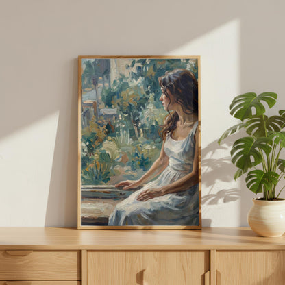 Impressionist Woman by Window Portrait Painting