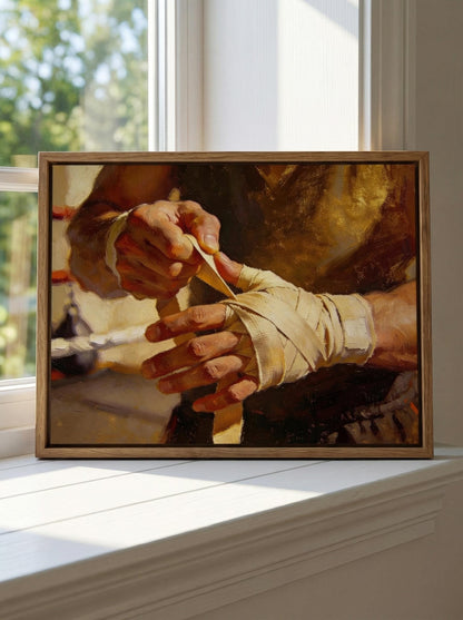 Boxer Wrapping Hands Painting