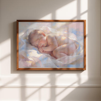 Baby Portrait Painting | Nursery Wall Art Print