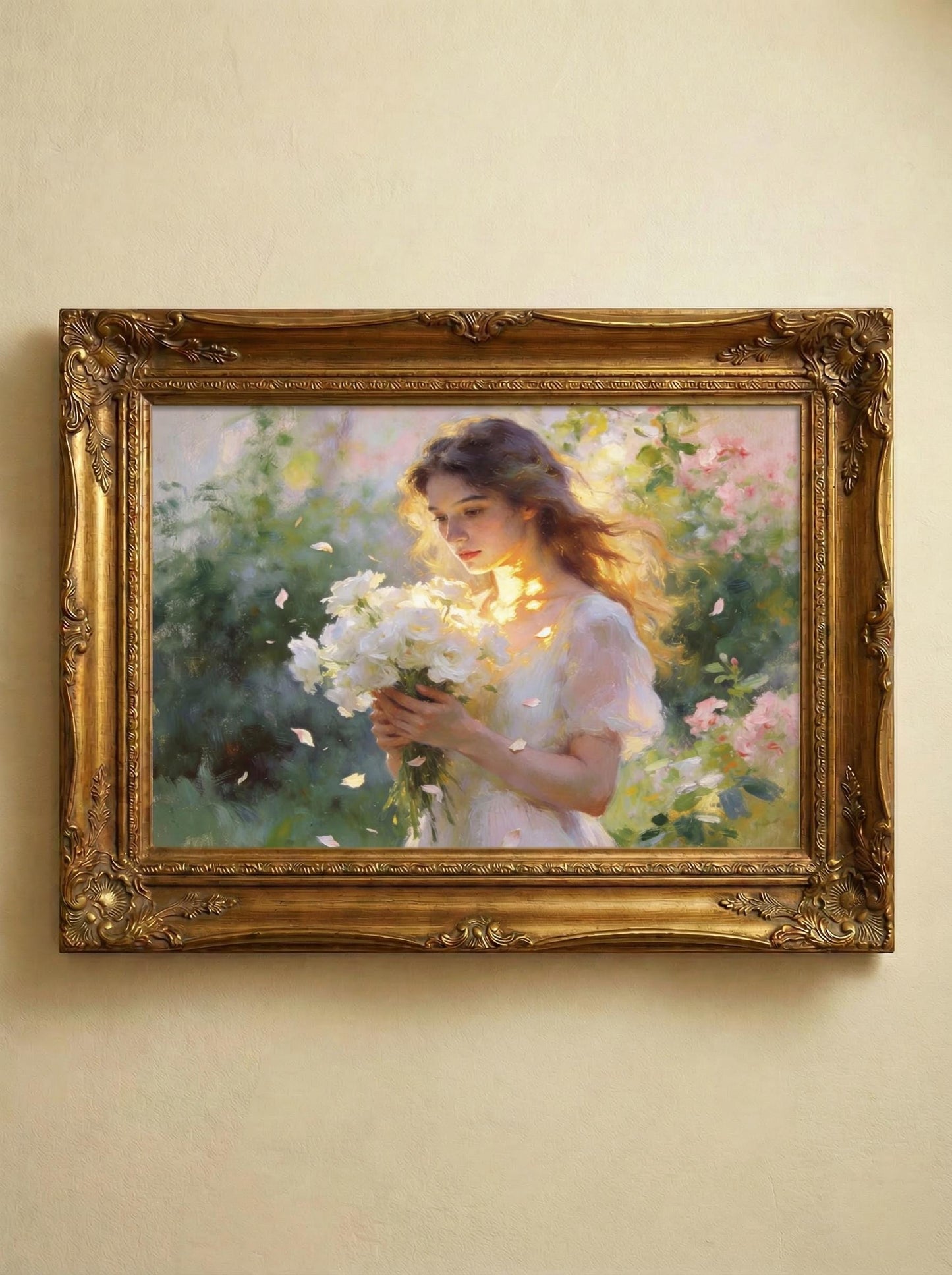 "Mia" Woman with White Flowers