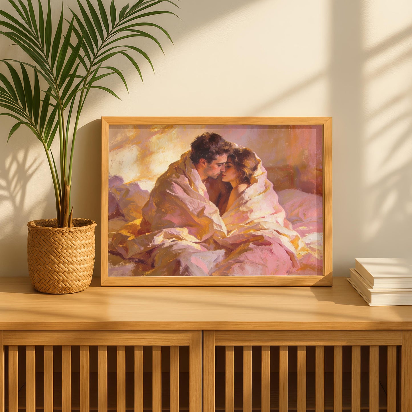 "Mon Cœur" Couple Wrapped in Love Oil Painting