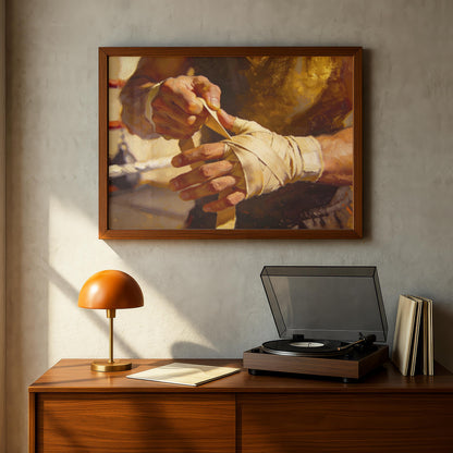 Boxer Wrapping Hands Painting