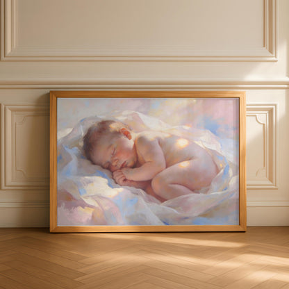 Baby Portrait Painting | Nursery Wall Art Print