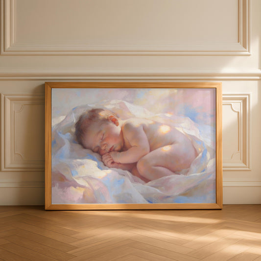 Baby Portrait Painting | Nursery Wall Art Print