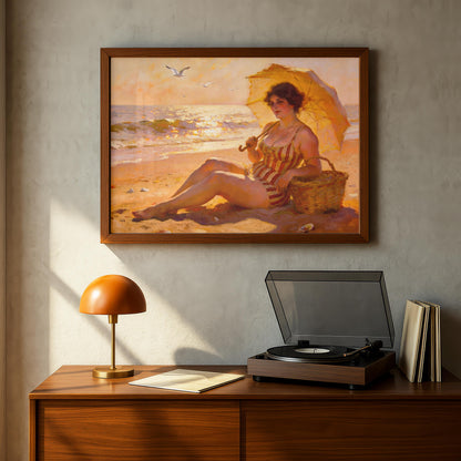 "Mariella" Woman on the Beach Art Print