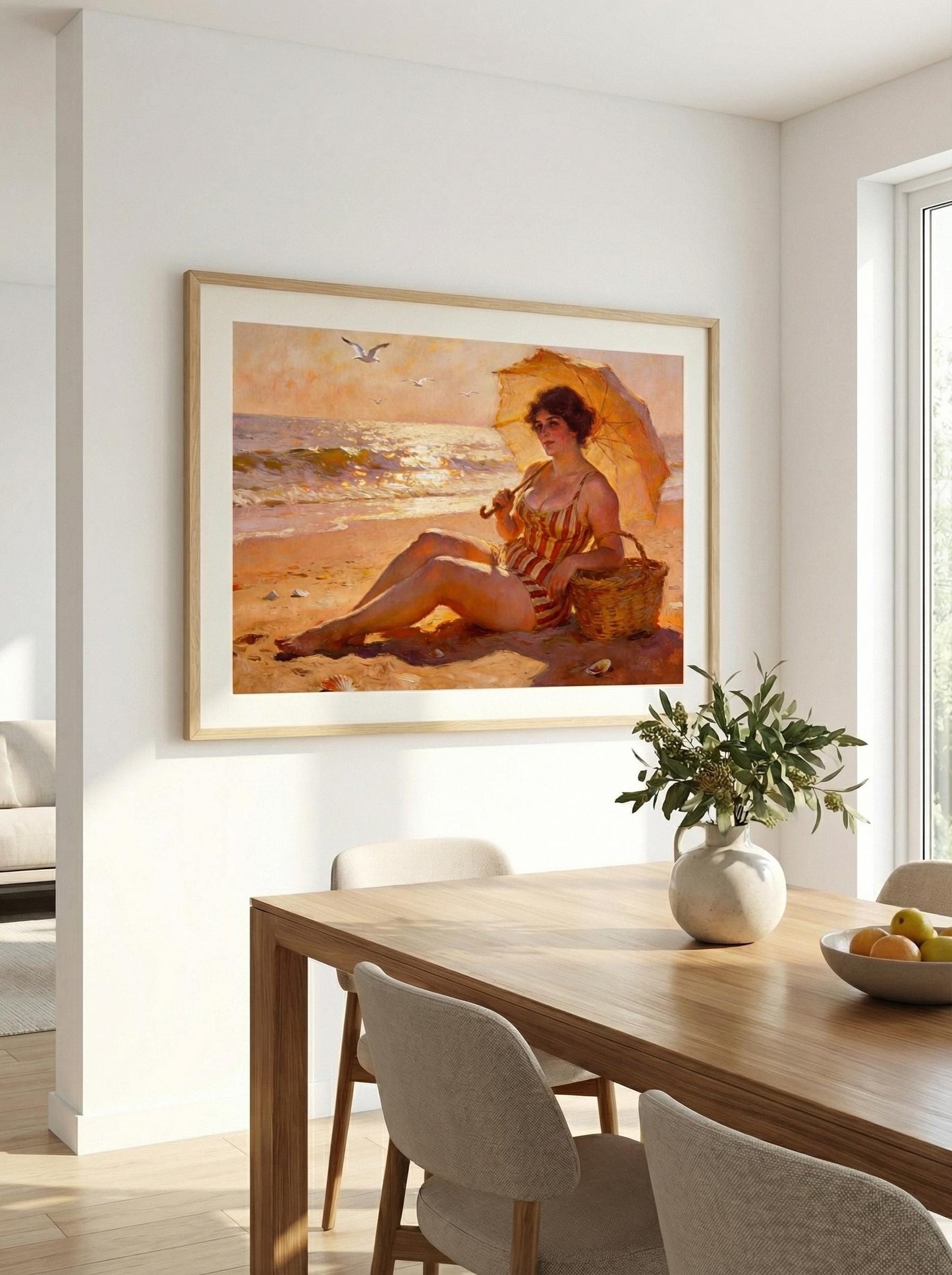 "Mariella" Woman on the Beach Art Print