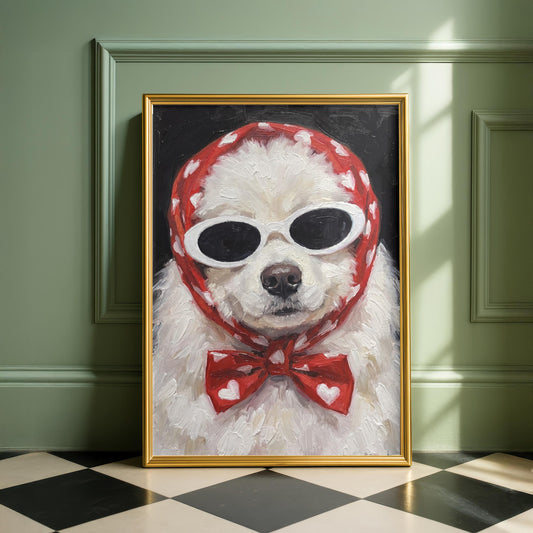 Vogue Samoyed Oil Painting