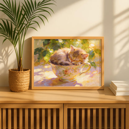 Kitten in a Teacup Painting