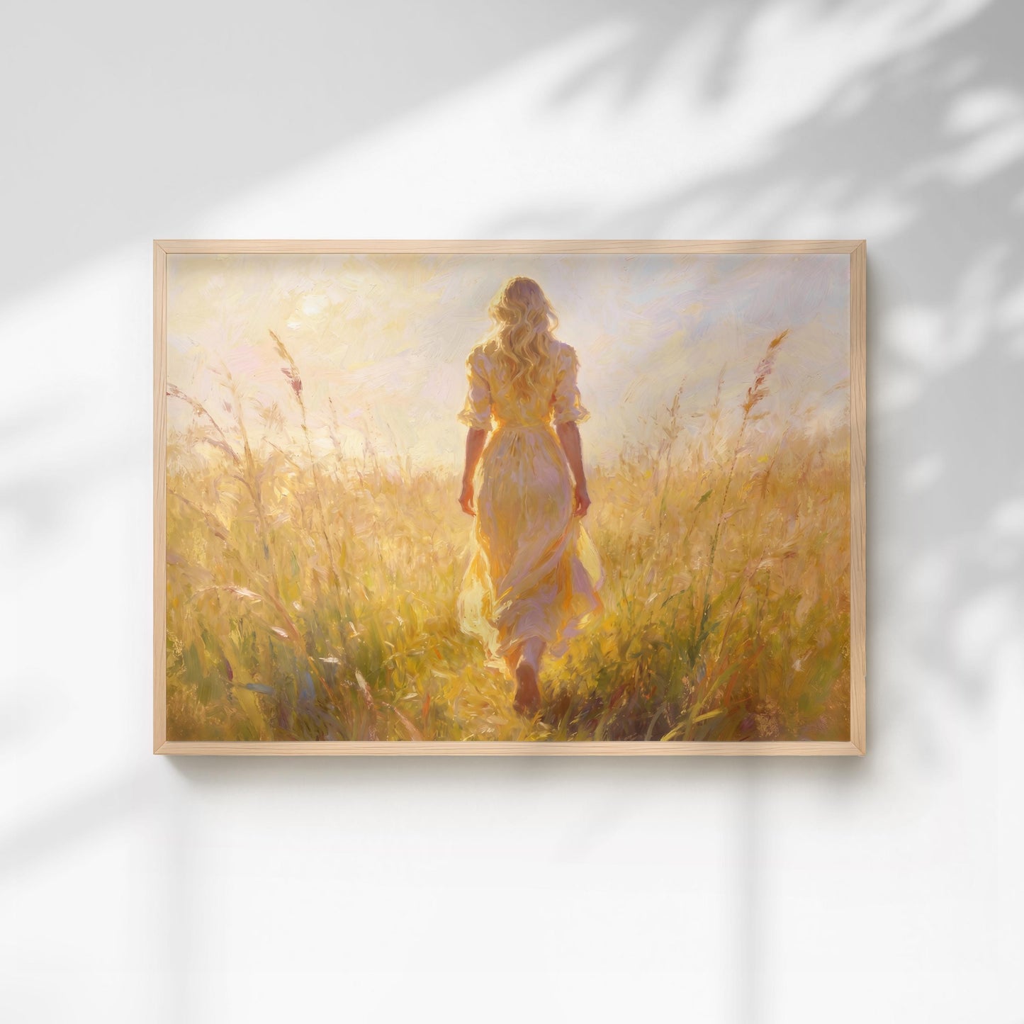 Beautiful Lady Walking in Long Grass