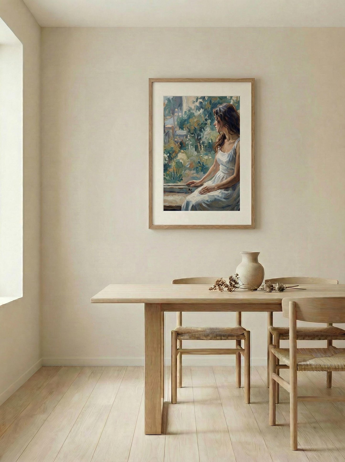 Impressionist Woman by Window Portrait Painting