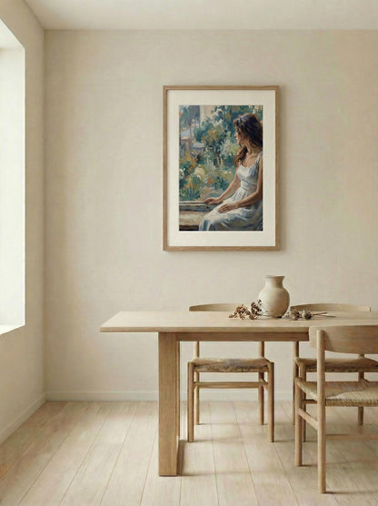 Impressionist Woman by Window Portrait Painting