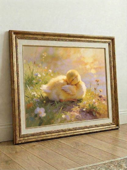 Baby Duckling Oil Painting