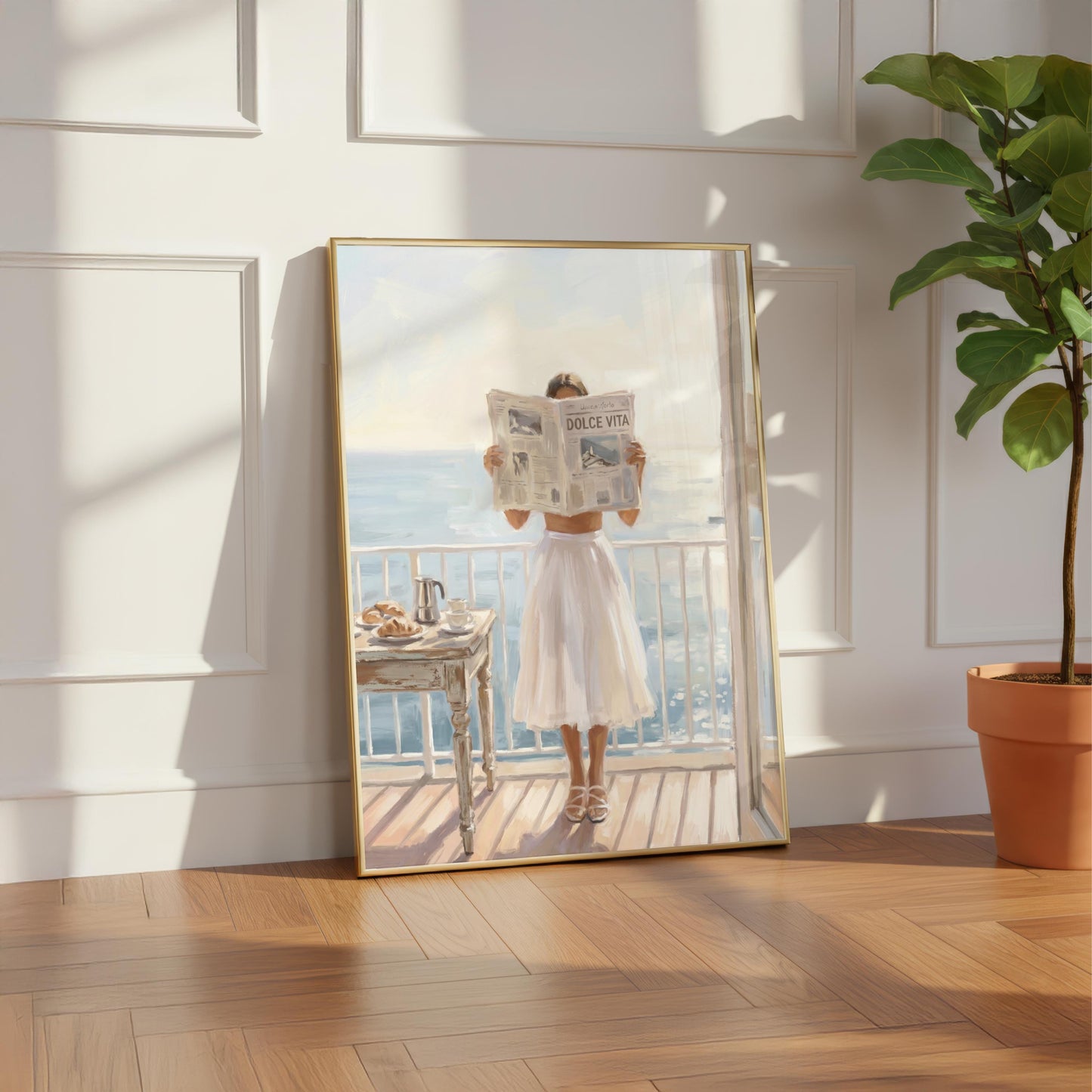 Italian Summer Art Print | La Dolce Vita Newspaper Girl