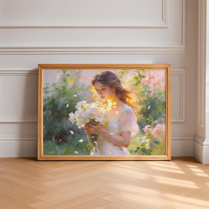"Mia" Woman with White Flowers