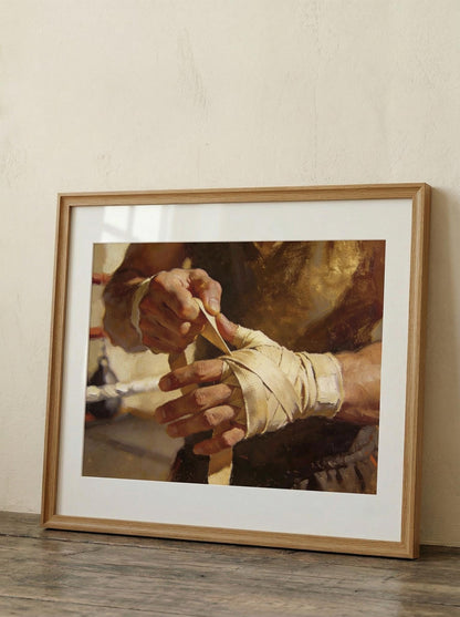 Boxer Wrapping Hands Painting