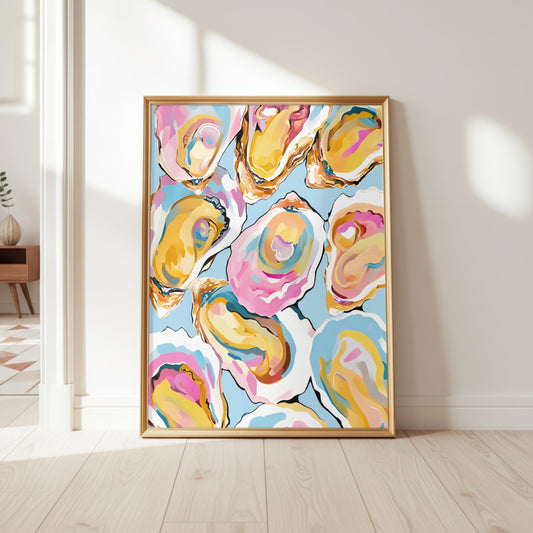 Oyster Vintage Art Print | Matisse Style Coastal Artwork