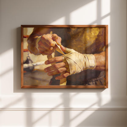 Boxer Wrapping Hands Painting