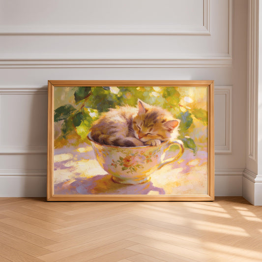 Kitten in a Teacup Painting