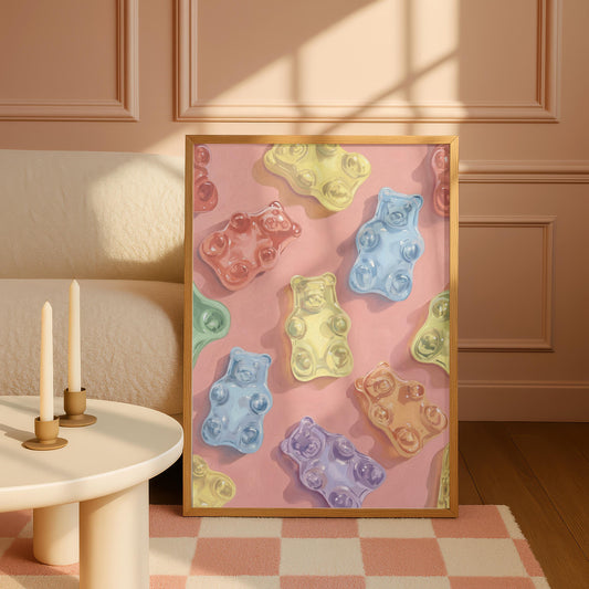 Pastel Gummy Bear Oil Painting