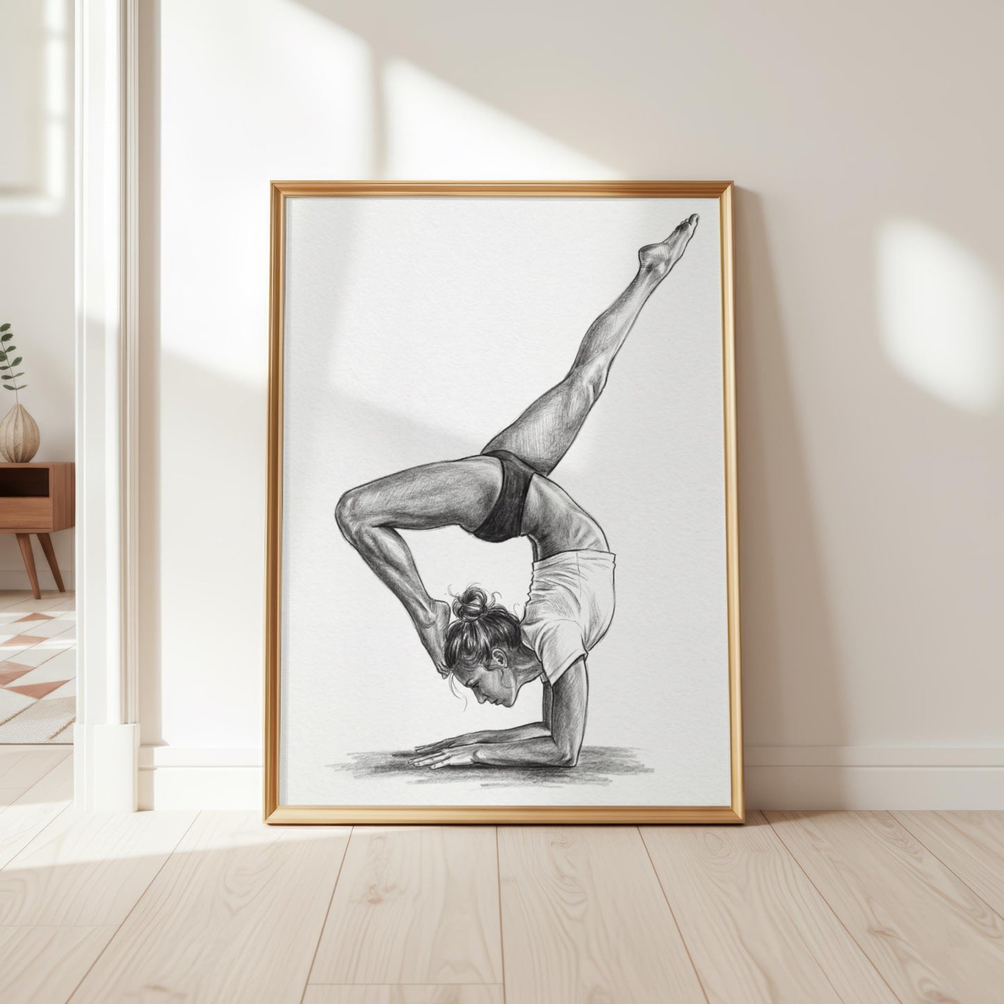 Yoga Handstand Figure Drawing