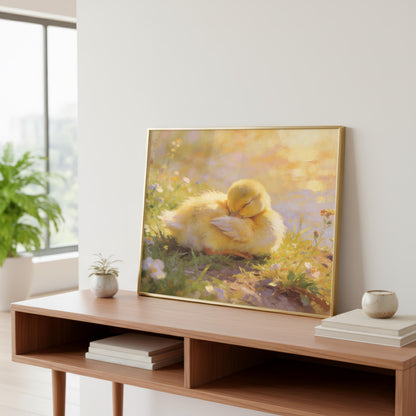 Baby Duckling Oil Painting