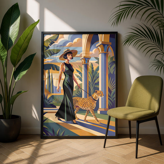 Art Deco Woman & Panther