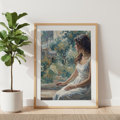 Impressionist Woman by Window Portrait Painting