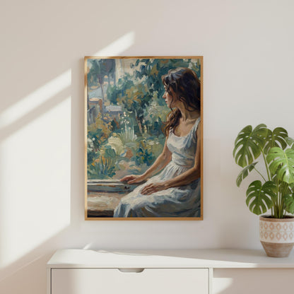 Impressionist Woman by Window Portrait Painting