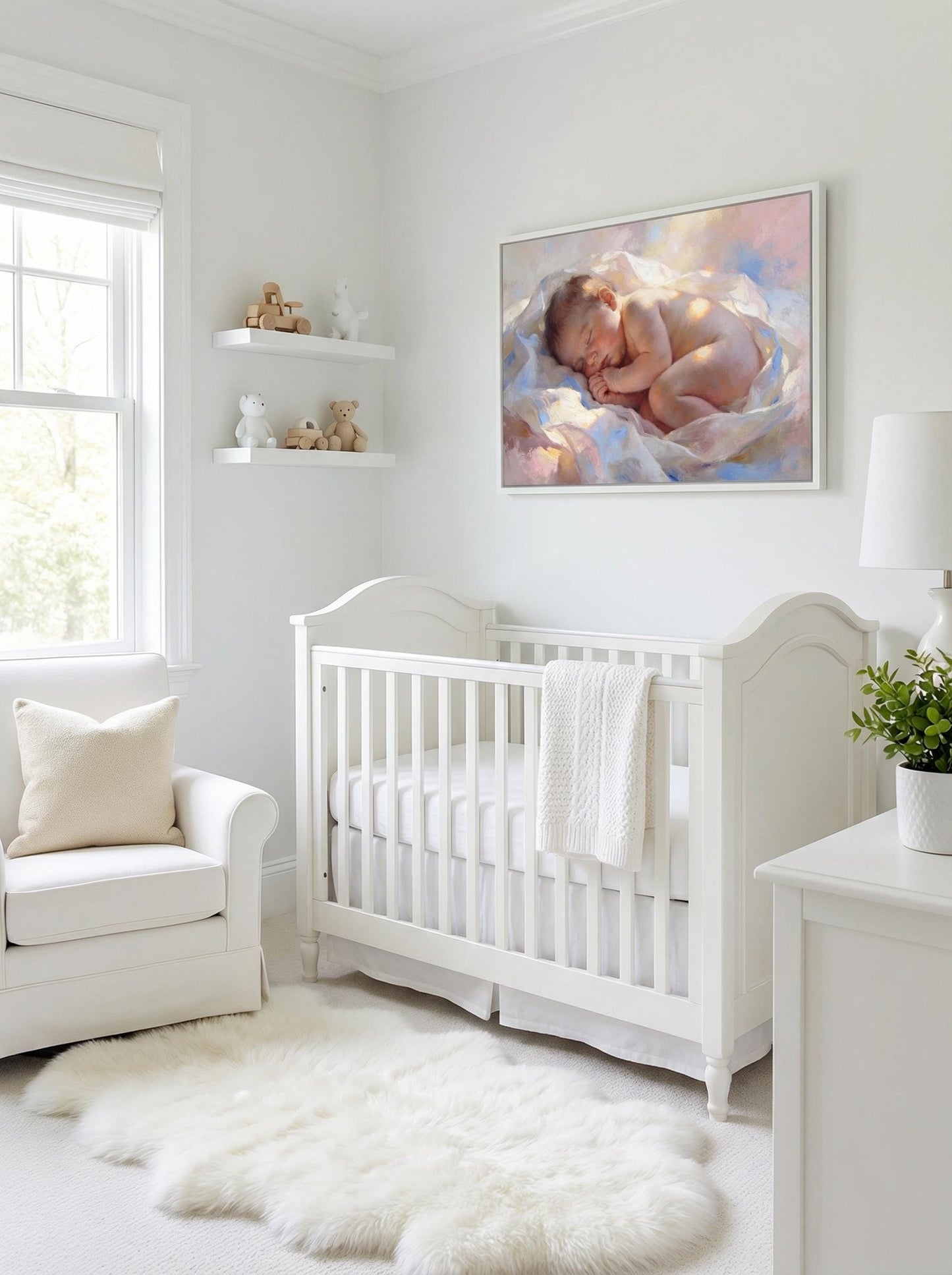 Baby Portrait Painting | Nursery Wall Art Print