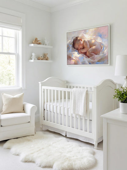 Baby Portrait Painting | Nursery Wall Art Print