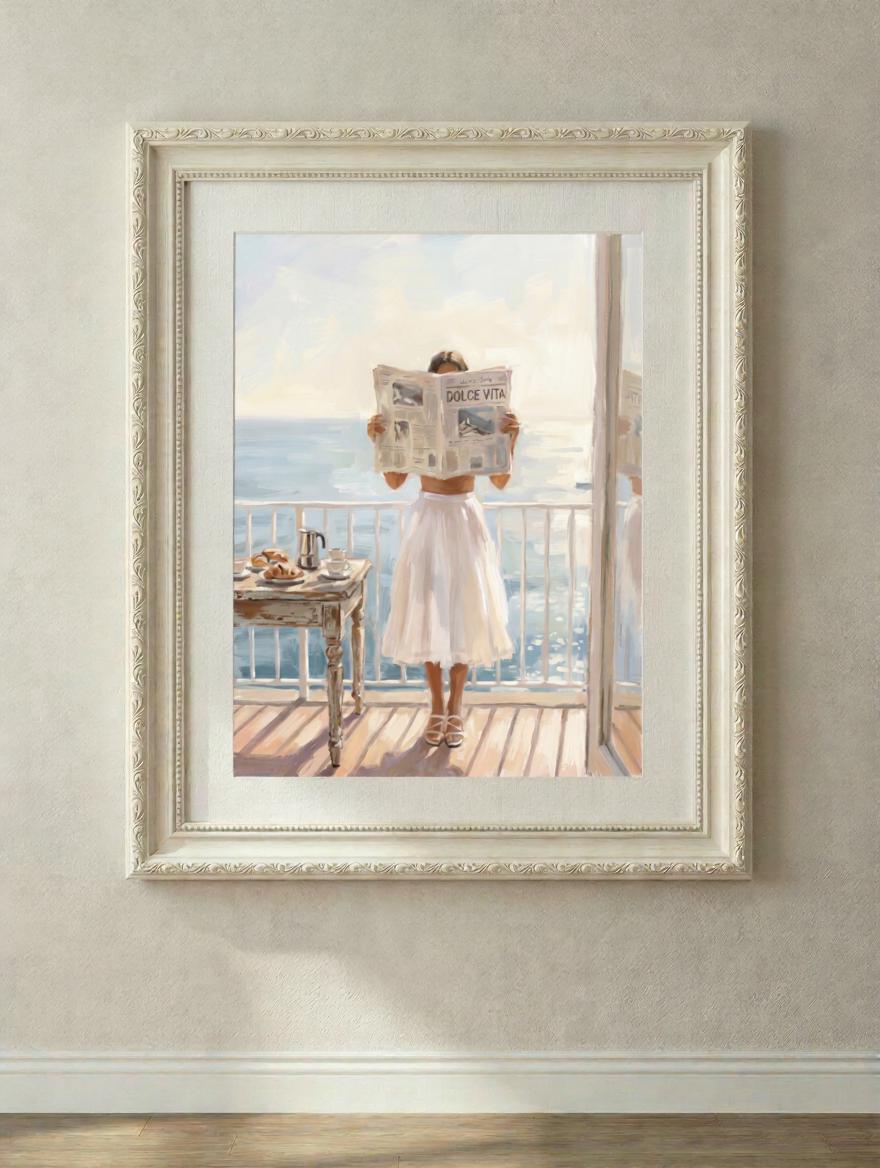 Italian Summer Art Print | La Dolce Vita Newspaper Girl