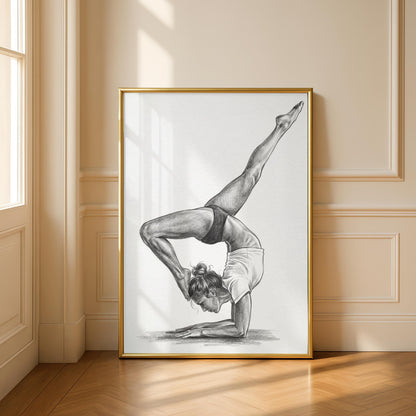 Yoga Handstand Figure Drawing