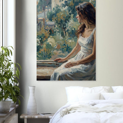 Impressionist Woman by Window Portrait Painting