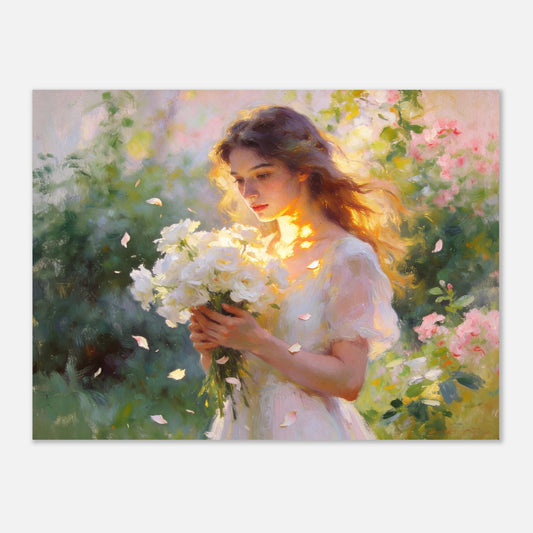 "Mia" Woman with White Flowers