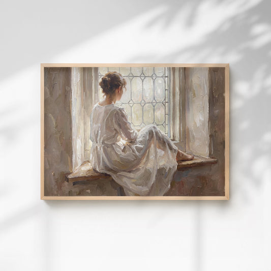 "Annabell" Impressionist Woman by Window| Vintage Portrait Fine Art Print