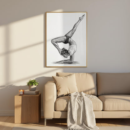 Yoga Handstand Figure Drawing