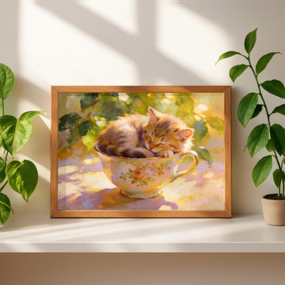 Kitten in a Teacup Painting