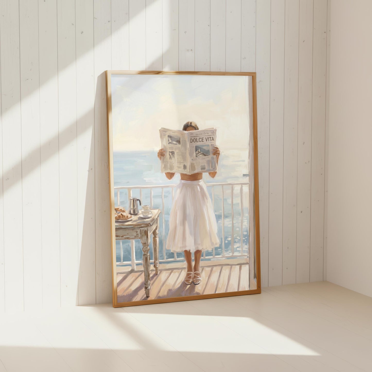 Italian Summer Art Print | La Dolce Vita Newspaper Girl