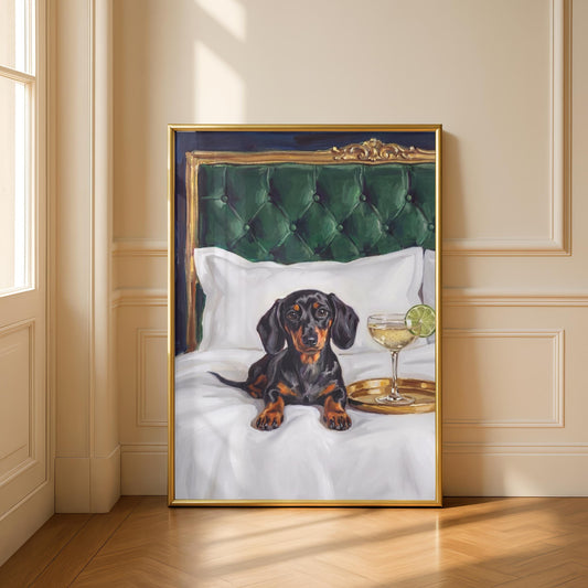Dachshund Champagne Painting