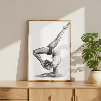 Yoga Handstand Figure Drawing