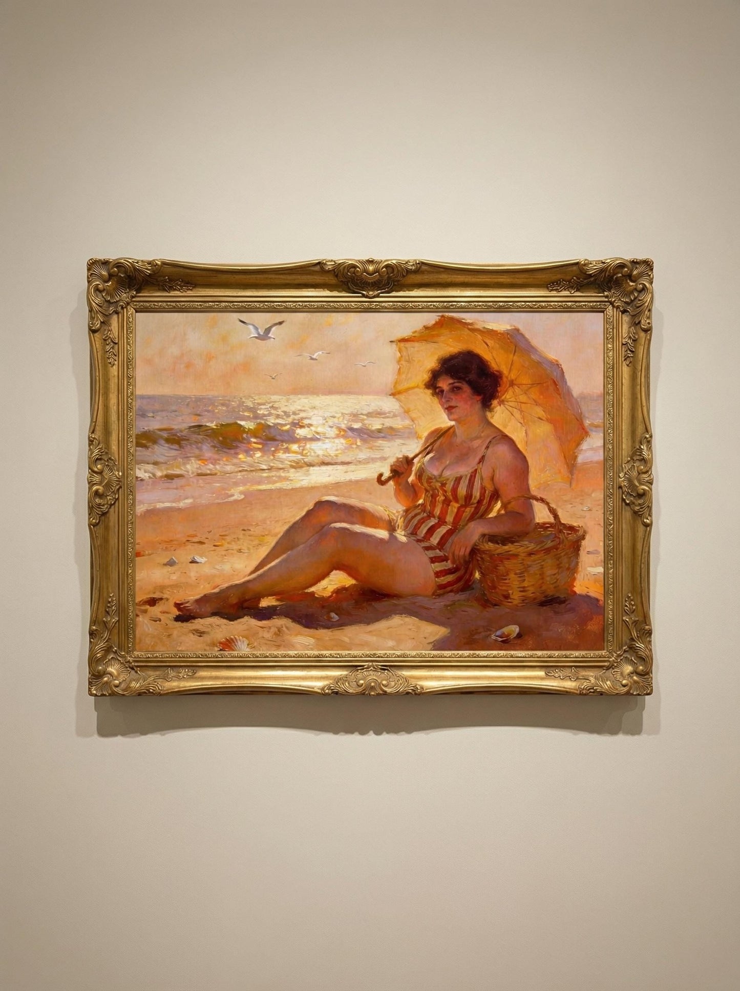 "Mariella" Woman on the Beach Art Print