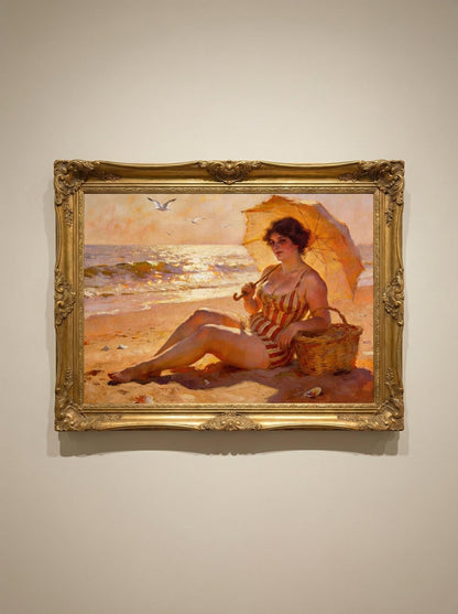 "Mariella" Woman on the Beach Art Print