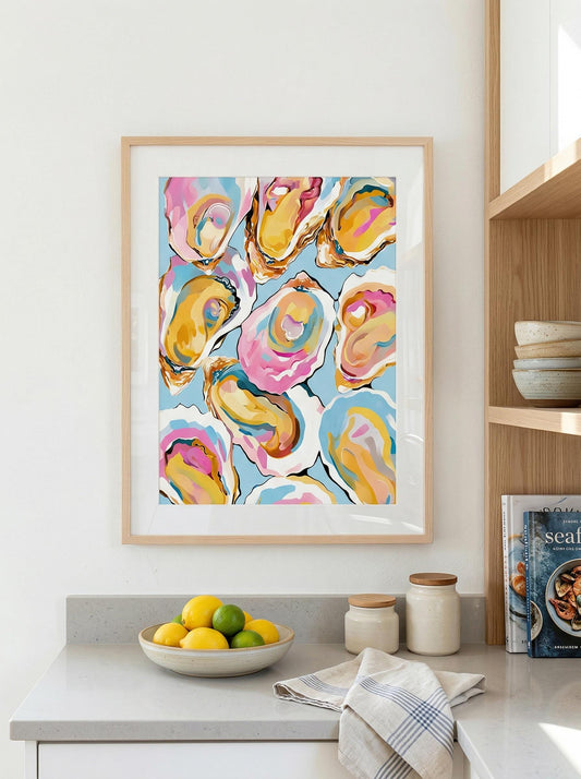 Oyster Vintage Art Print | Matisse Style Coastal Artwork