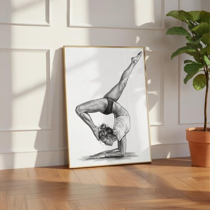 Yoga Handstand Figure Drawing