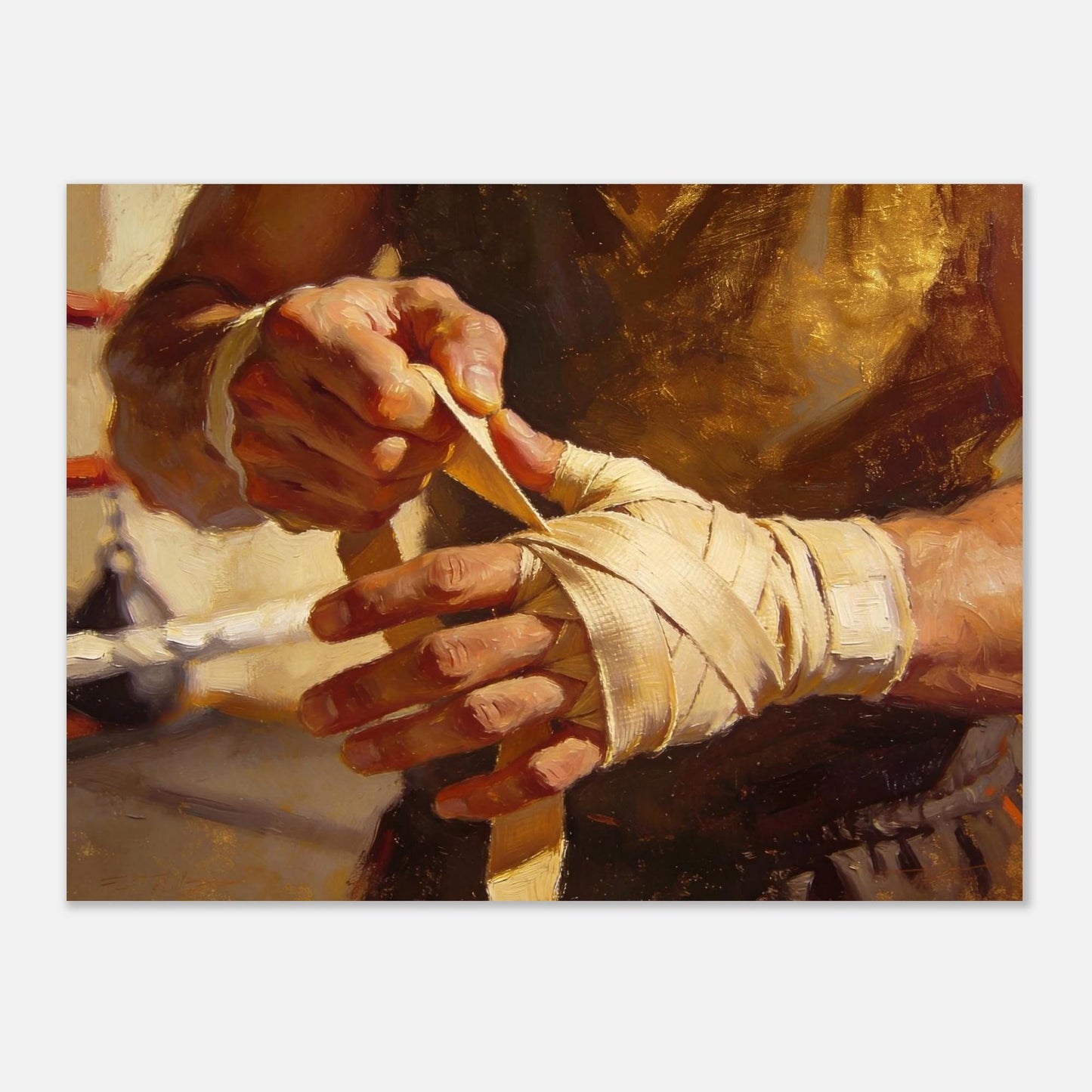 Boxer Wrapping Hands Painting