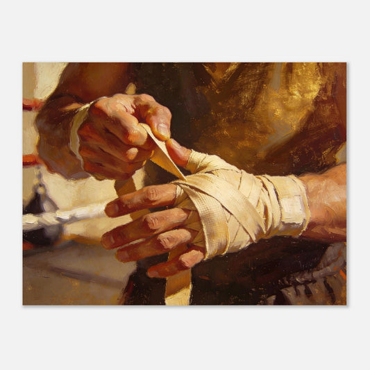 Boxer Wrapping Hands Painting