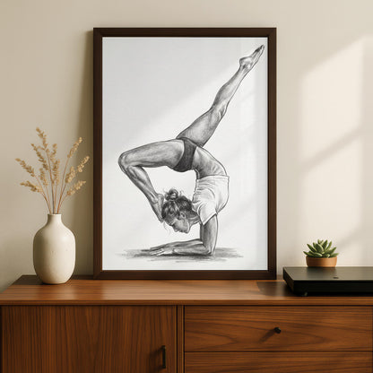 Yoga Handstand Figure Drawing